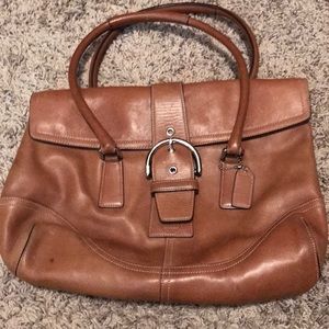 Authentic Brown leather Coach bag